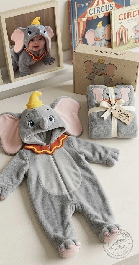 Dumbo Elephant Baby Onesie Costume – Cute Infant Elephant Hooded Outfit 11 Dumbo Elephant Baby Onesie Costume – Cute Infant Elephant Hooded Outfit