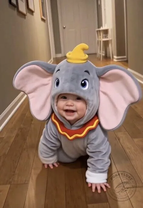 Dumbo Elephant Baby Onesie Costume – Cute Infant Elephant Hooded Outfit 12 Dumbo Elephant Baby Onesie Costume – Cute Infant Elephant Hooded Outfit