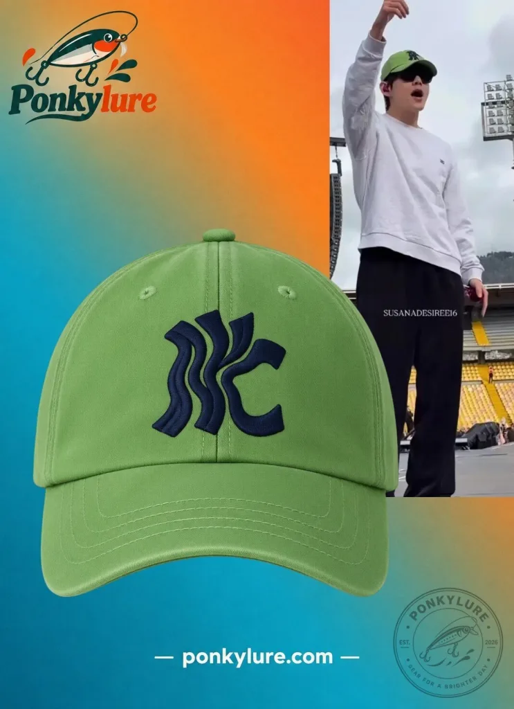 "V BTS Nohant Cap & Wave City NYC Green Bogotá Fashion" 15 V BTS wear Nohant Washed Baseball Cap | Wave City NYC Green Bogotá Arirrang Day 2